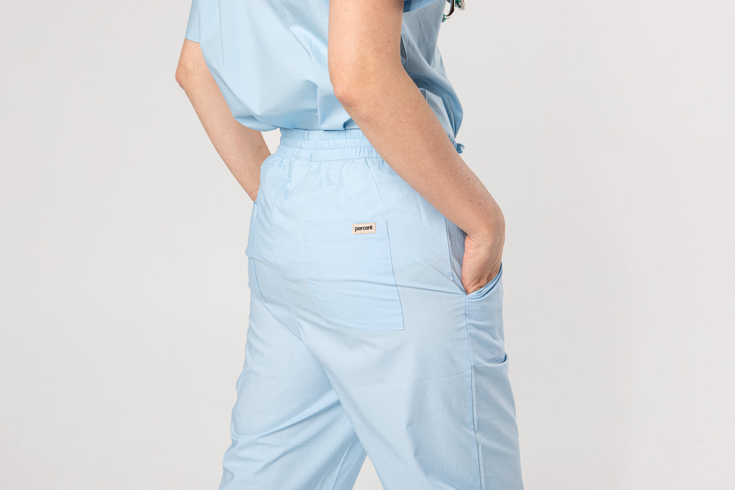 100% Organic Cotton Scrub Pants Ceil Blue