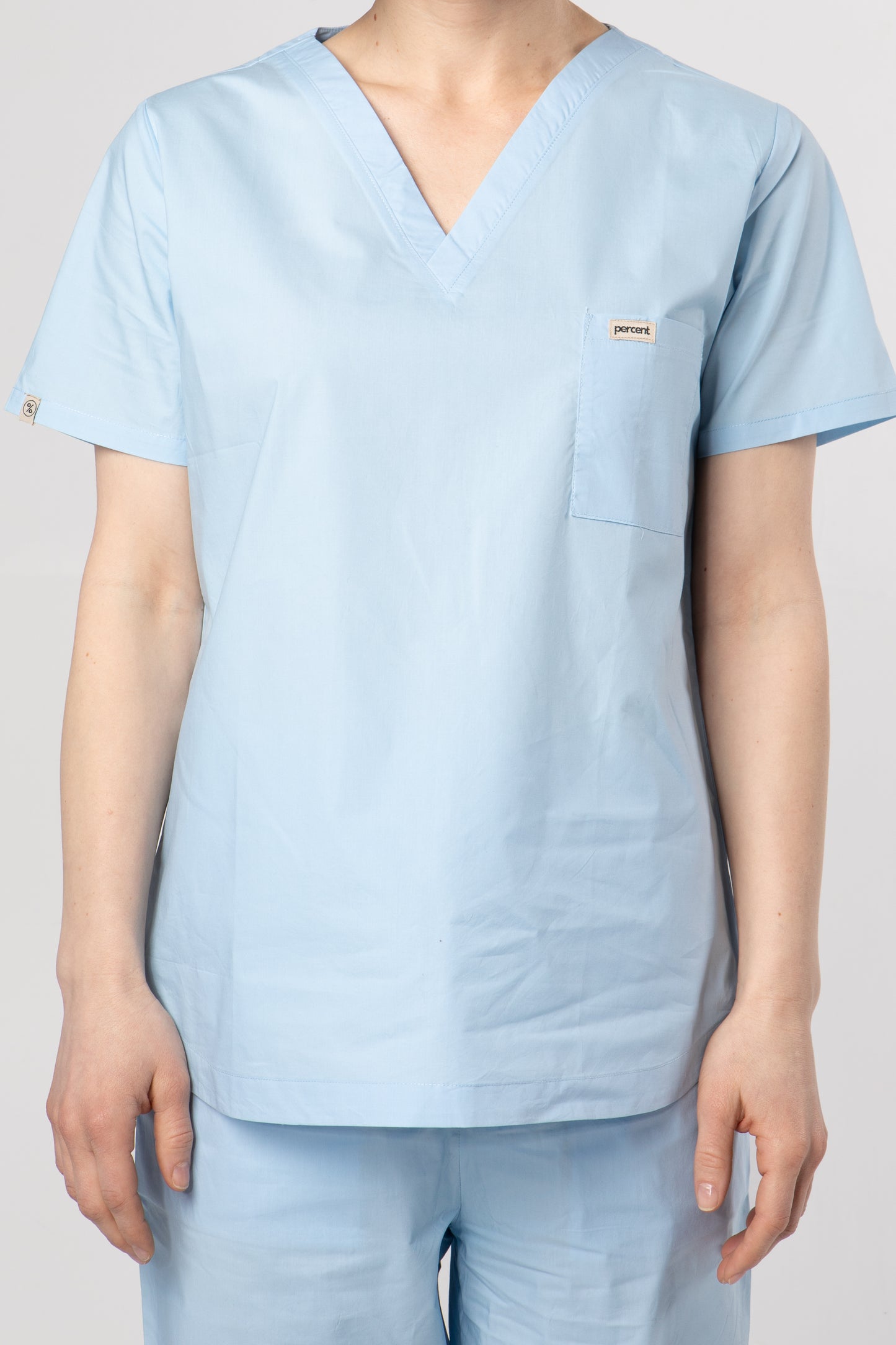 100% Organic Cotton Scrub Top Ceil Blue