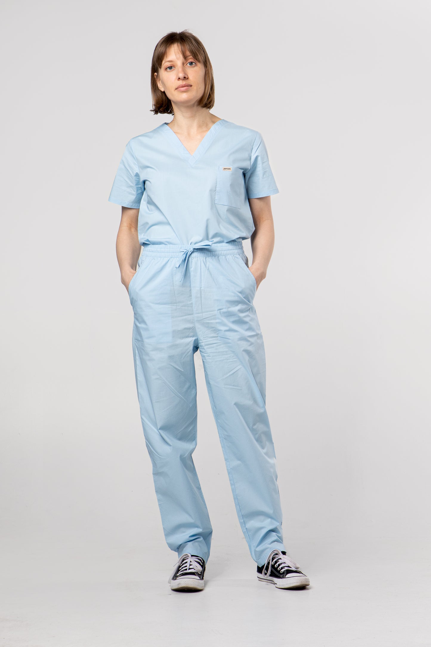 100% Organic Cotton Scrub Pants Ceil Blue