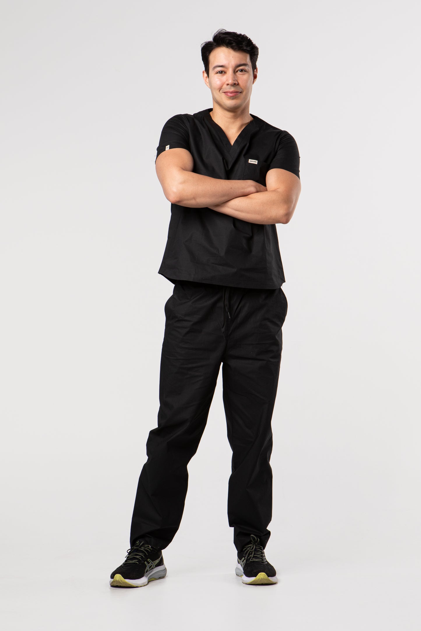 100% Organic Cotton Scrub Top Black