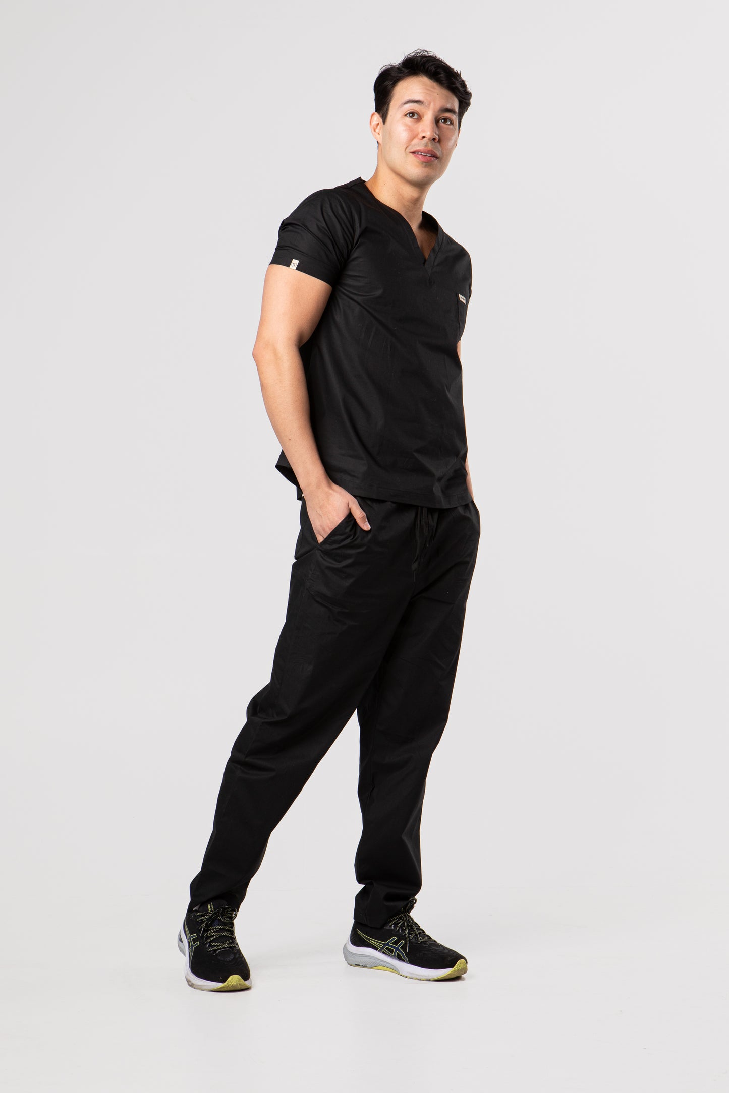 100% Organic Cotton Scrub Top Black