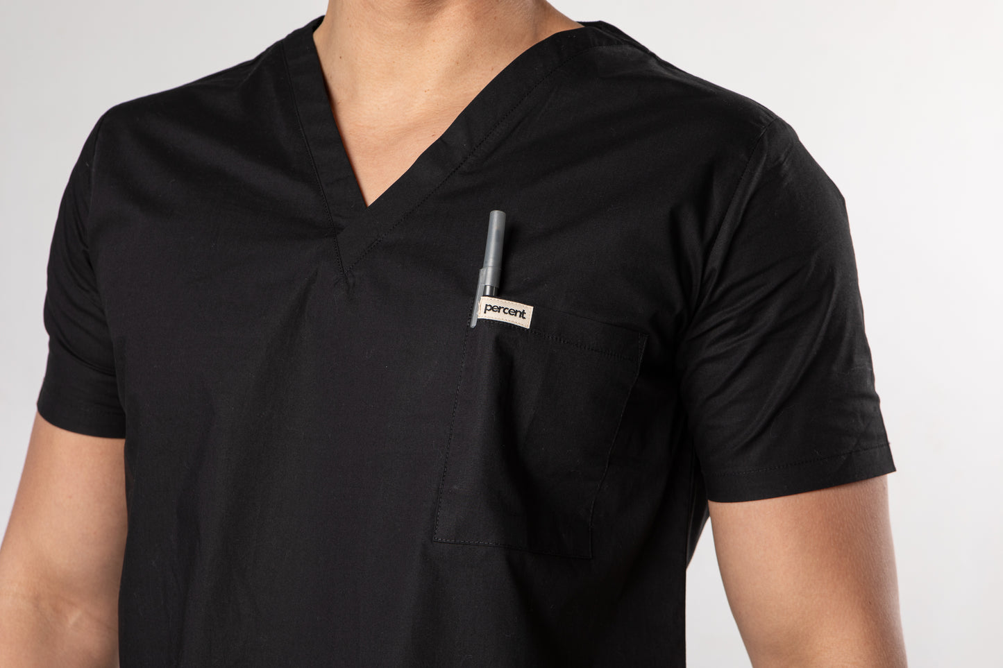 100% Organic Cotton Scrub Top Black